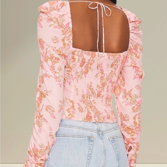 Free People Pink Floral Long Sleeve (Hilary) Size M - Picture 3 of 3